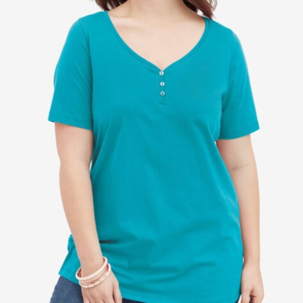 Roaman’s  Sweetheart Neck Tee 12W New!